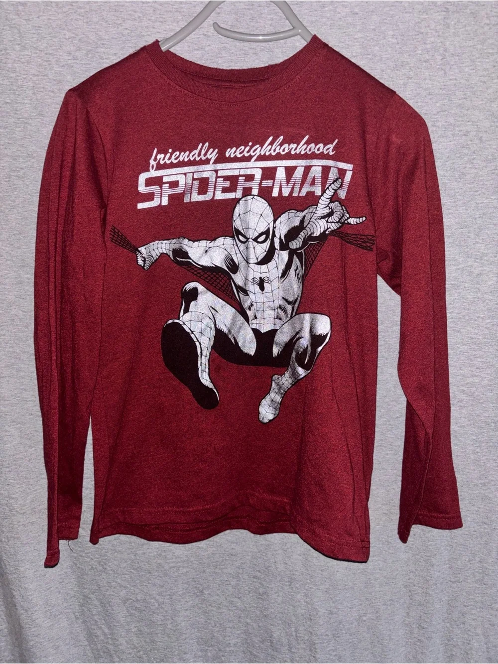 Marvel Spider-Man Friendly Neighborhood Long-Sleeve Tee - Maroon